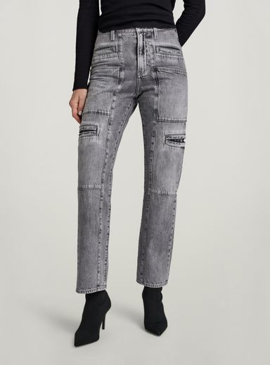 Viktoria Utility High Straight Jeans